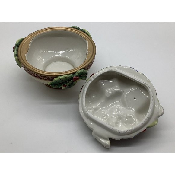 Fitz and Floyd Cat with Ornaments Candy Dish - Picture 7 of 11